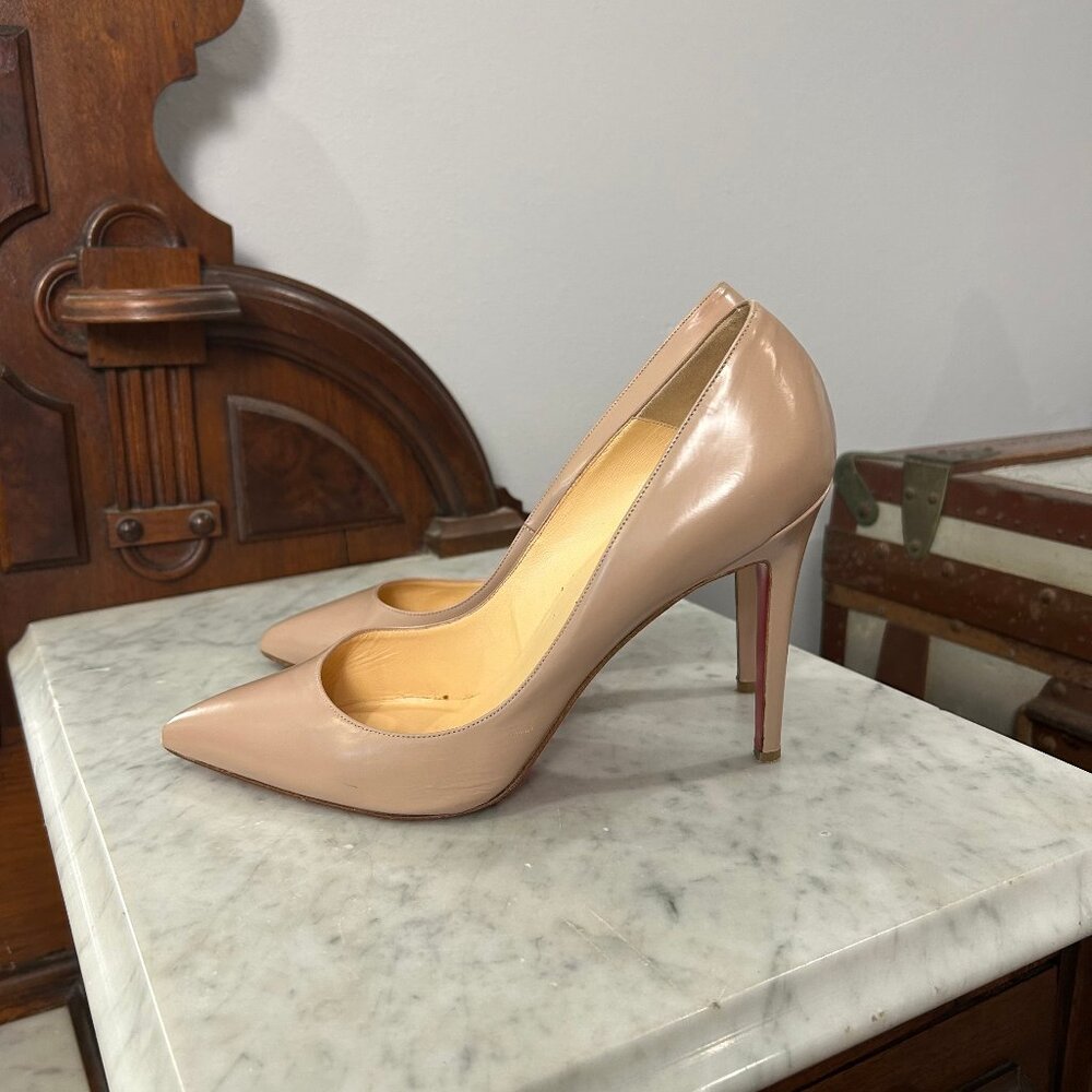Christian Louboutin Pigalle 100 Nude Napa Pumps size 41